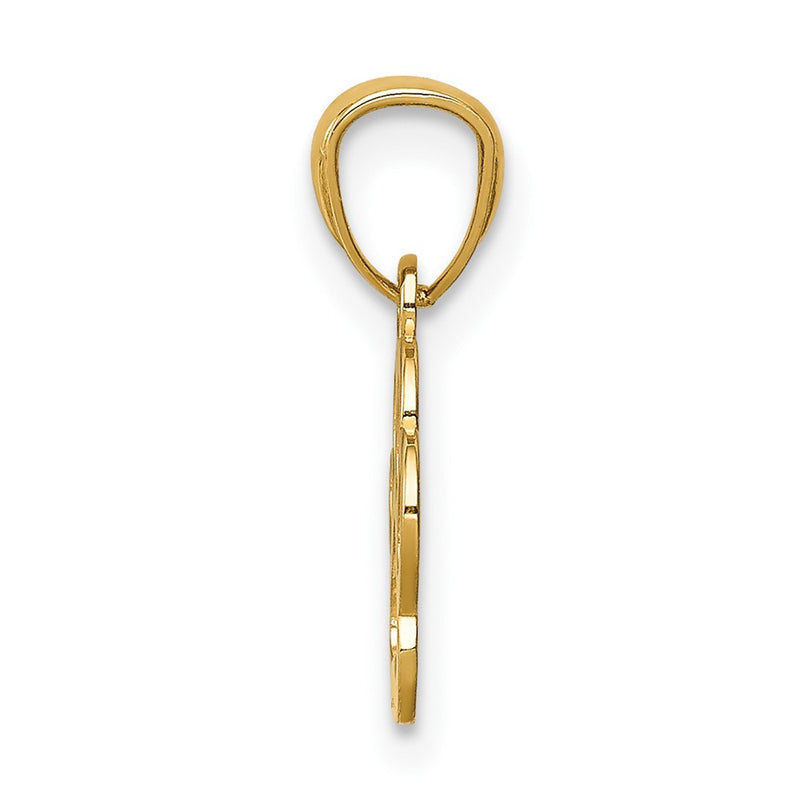 10K Yellow Gold 10K Dog Paw Pendant