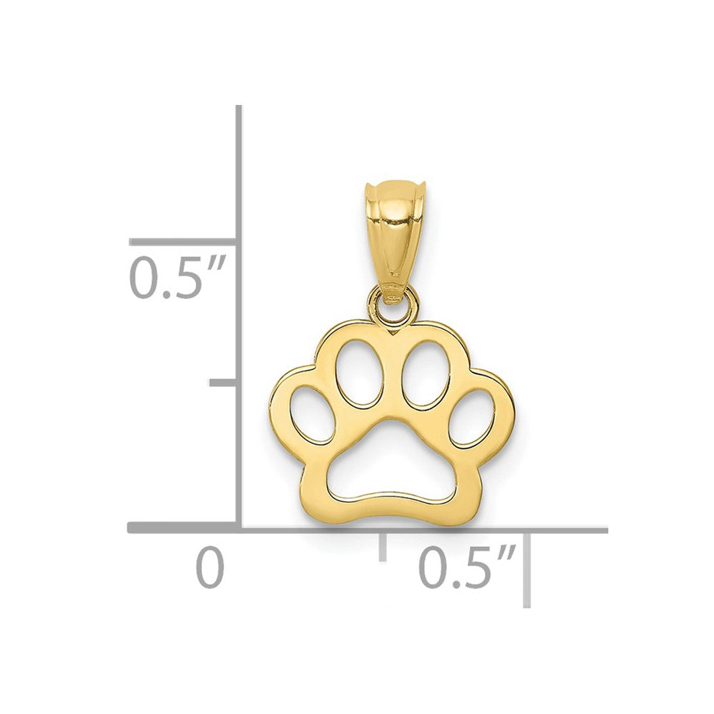 10K Yellow Gold 10K Dog Paw Pendant