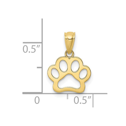10K Yellow Gold 10K Dog Paw Pendant