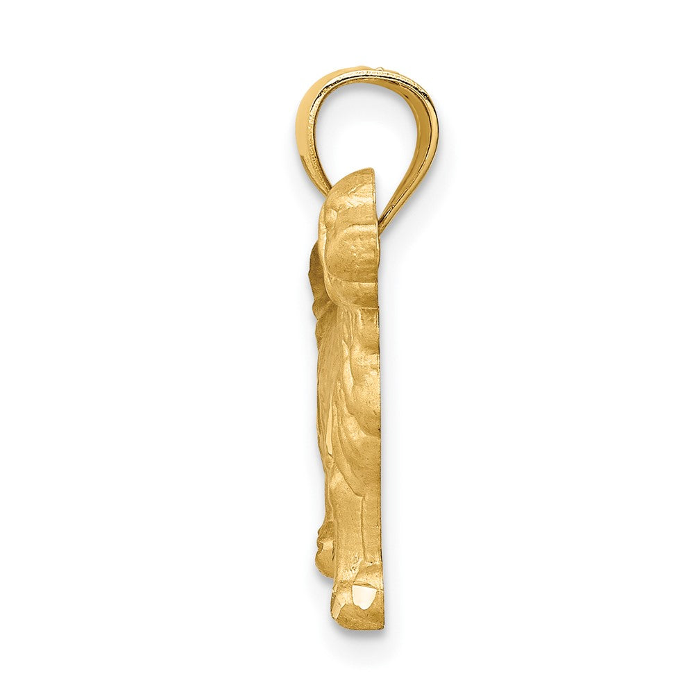 10K Yellow Gold 10K Diamond-Cut Golden Retriever Pendant