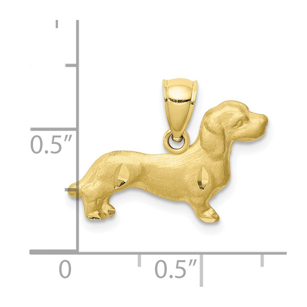 10K Yellow Gold 10K Diamond-Cut Dachshund Pendant