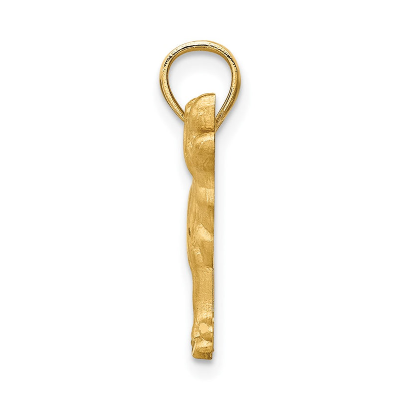 10K Yellow Gold 10K Diamond-Cut Labrador Retriever Pendant