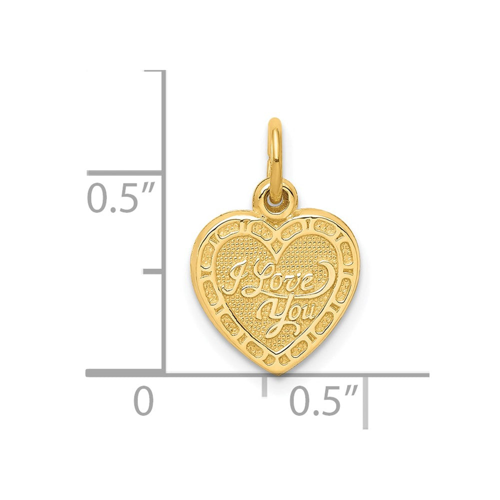 10k Yellow Gold I LOVE YOU Heart Charm