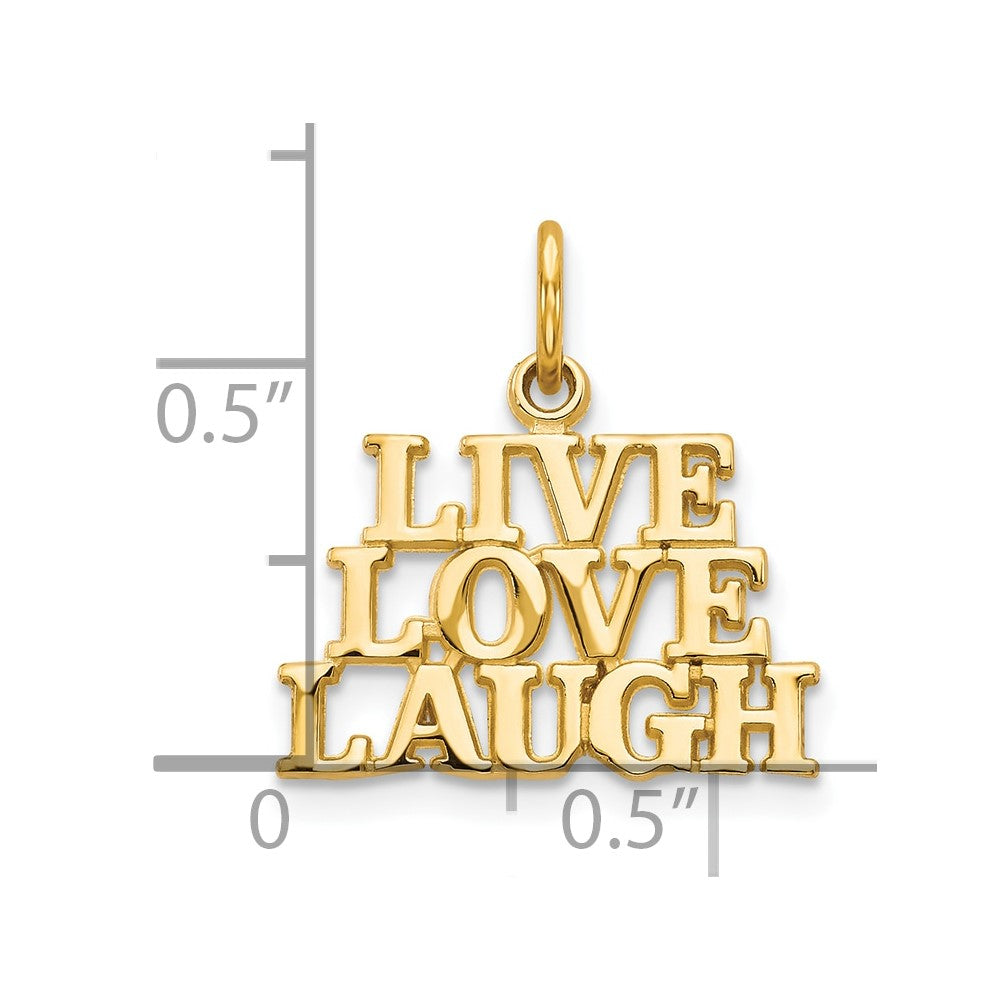 10k Yellow Gold LIVE LOVE LAUGH Charm