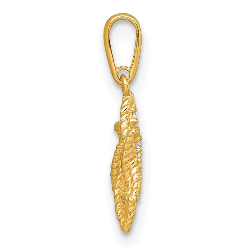 10K Yellow Gold Polished Cz Star Of David Pendant