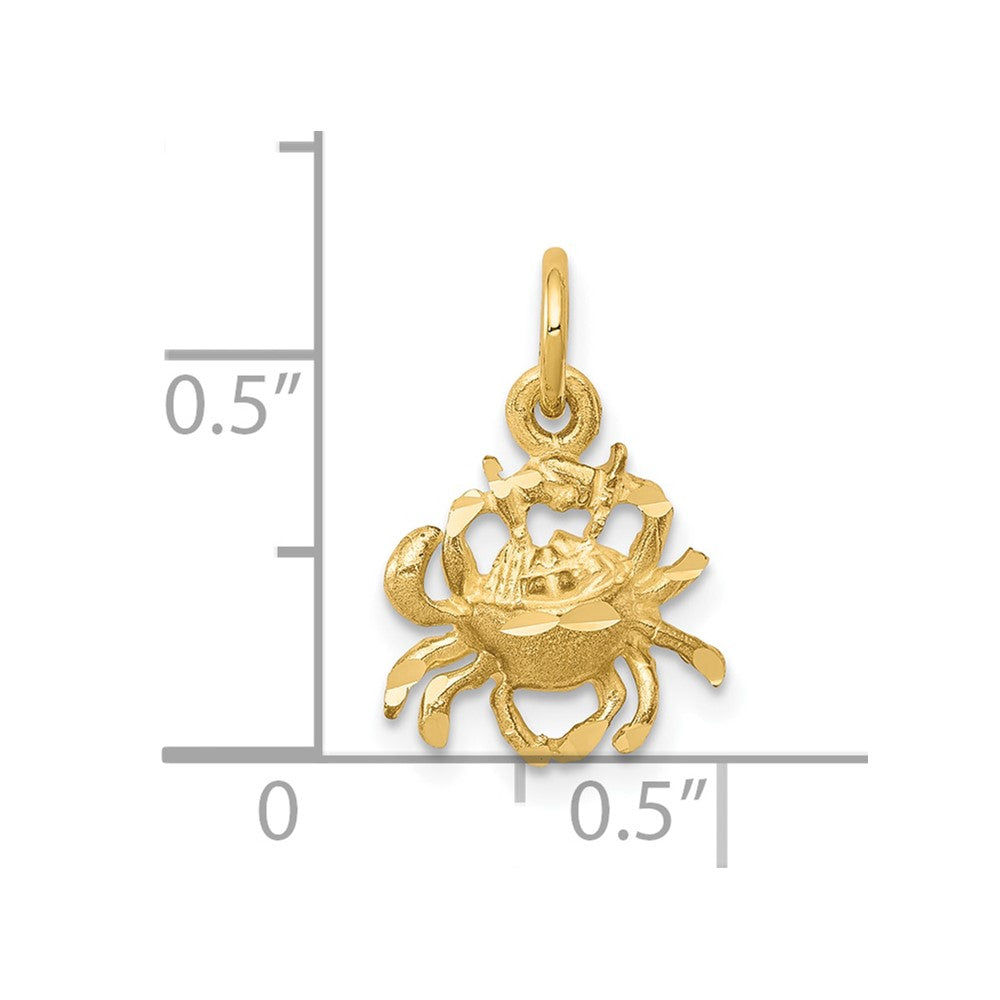10k Yellow Gold Crab Charm
