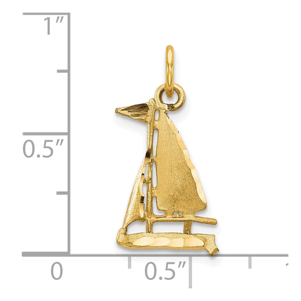 10k Yellow Gold Sailboat Charm