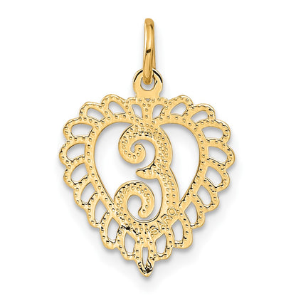 10K Yellow Gold Initial E Charm