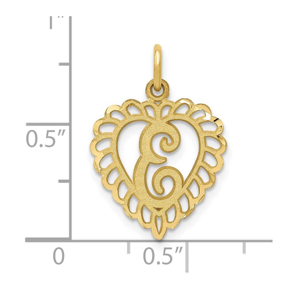 10K Yellow Gold Initial E Charm