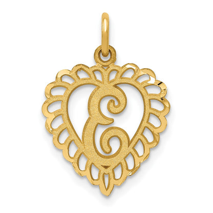 10K Yellow Gold Initial E Charm