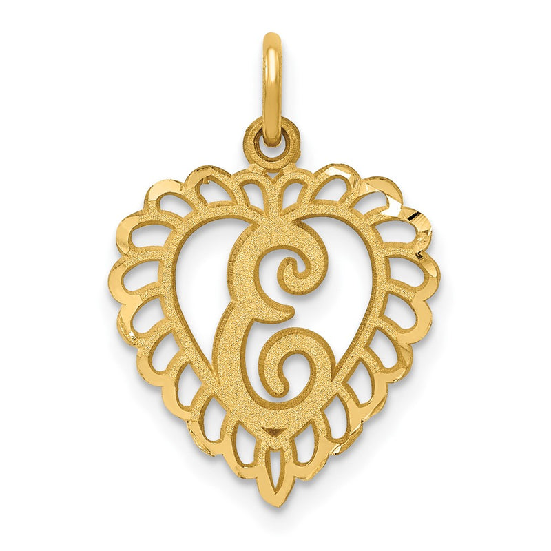10K Yellow Gold Initial E Charm