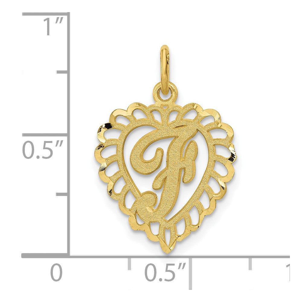 10K Yellow Gold Initial F Charm