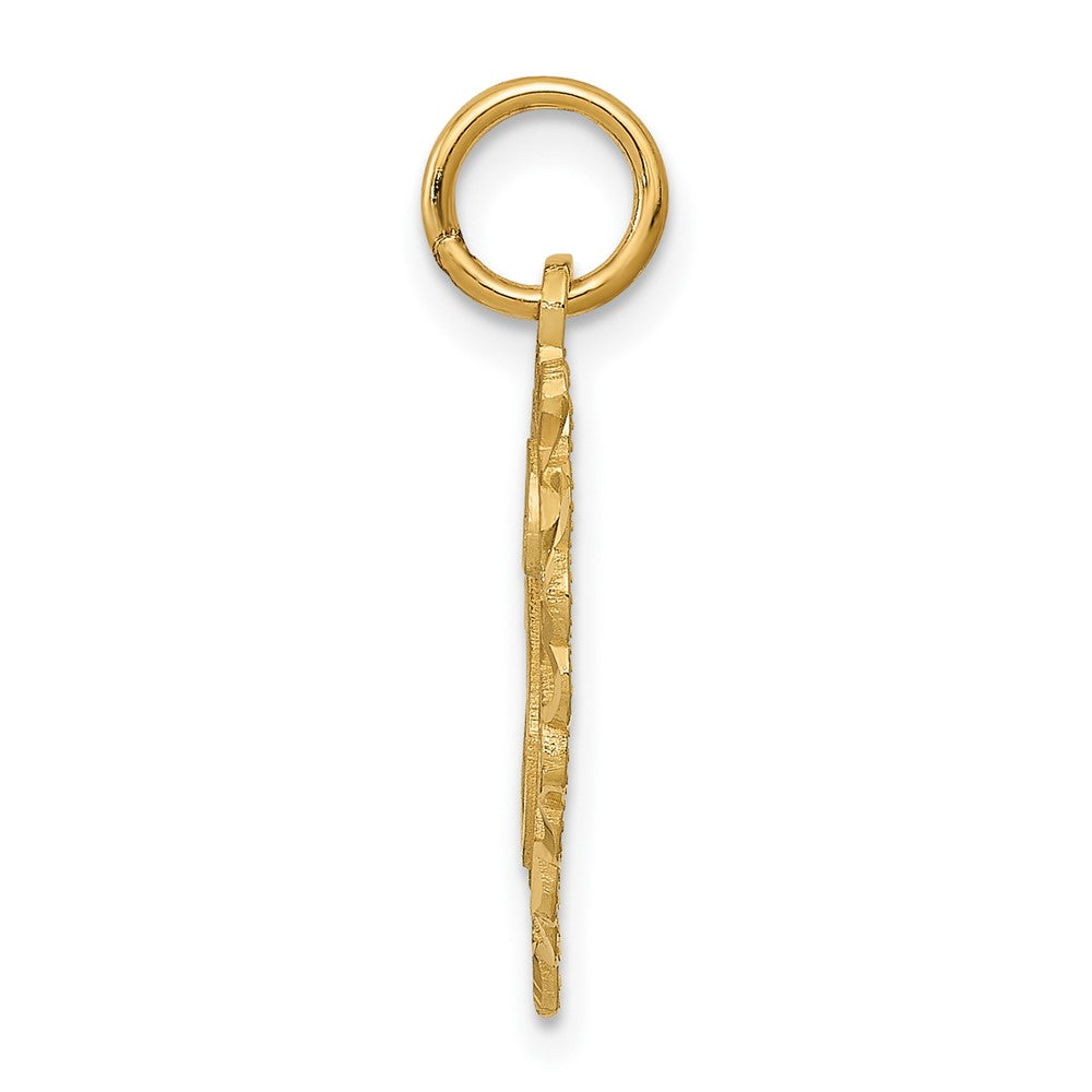 10K Yellow Gold Initial H Charm