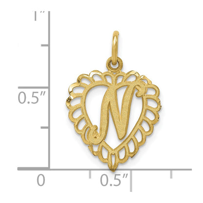 10K Yellow Gold Initial N Charm