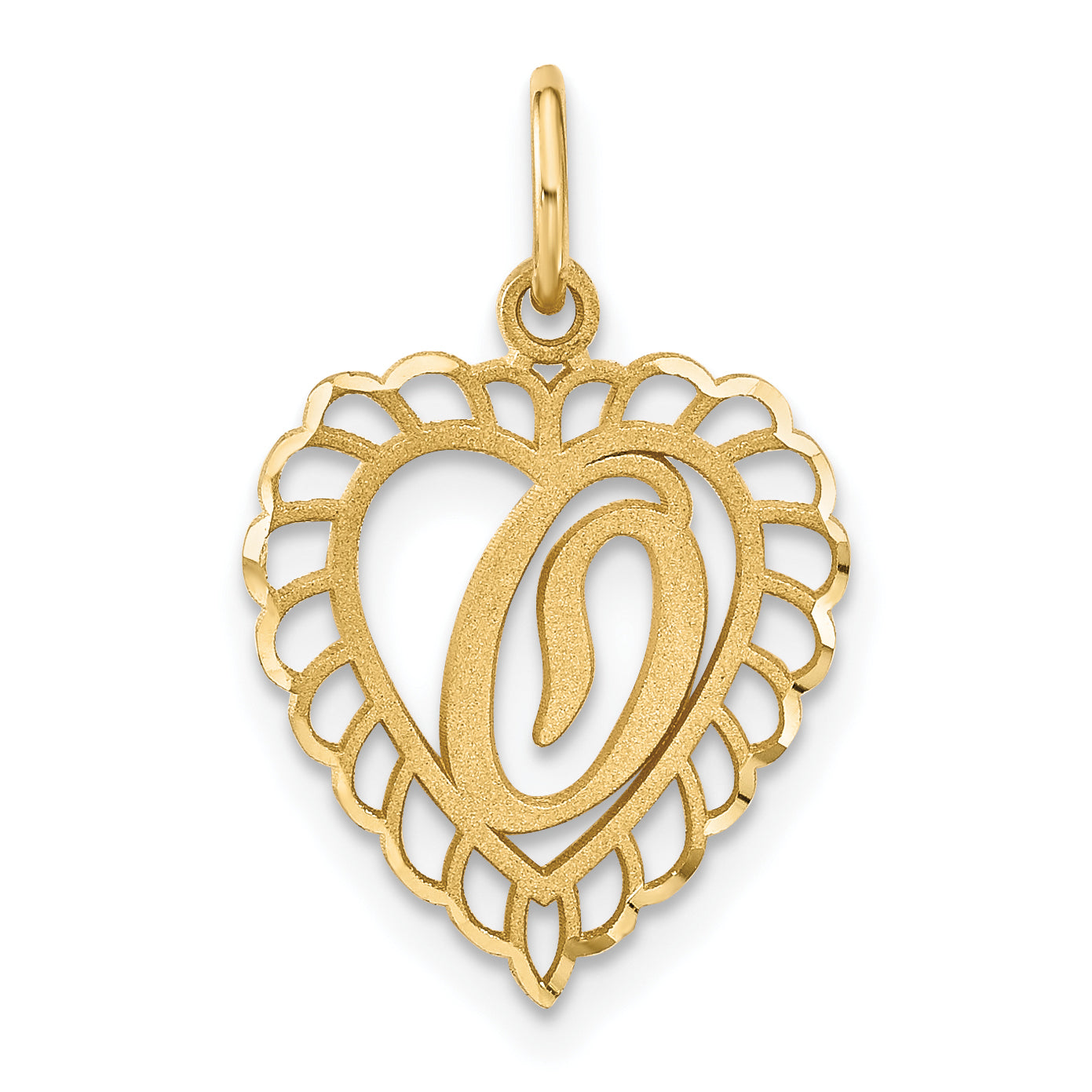 10K Yellow Gold Initial O Charm
