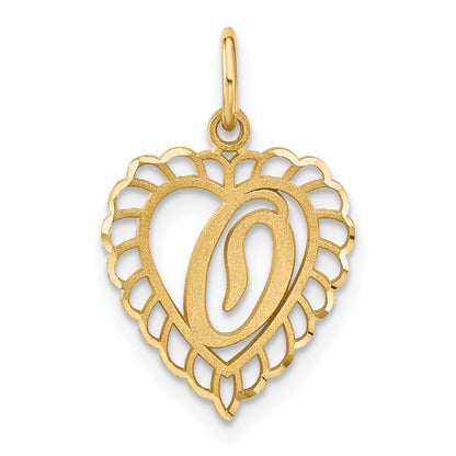 10K Yellow Gold Initial O Charm