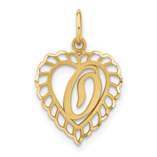 10K Yellow Gold Initial O Charm
