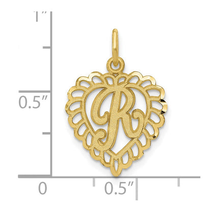 10K Yellow Gold Initial R Charm