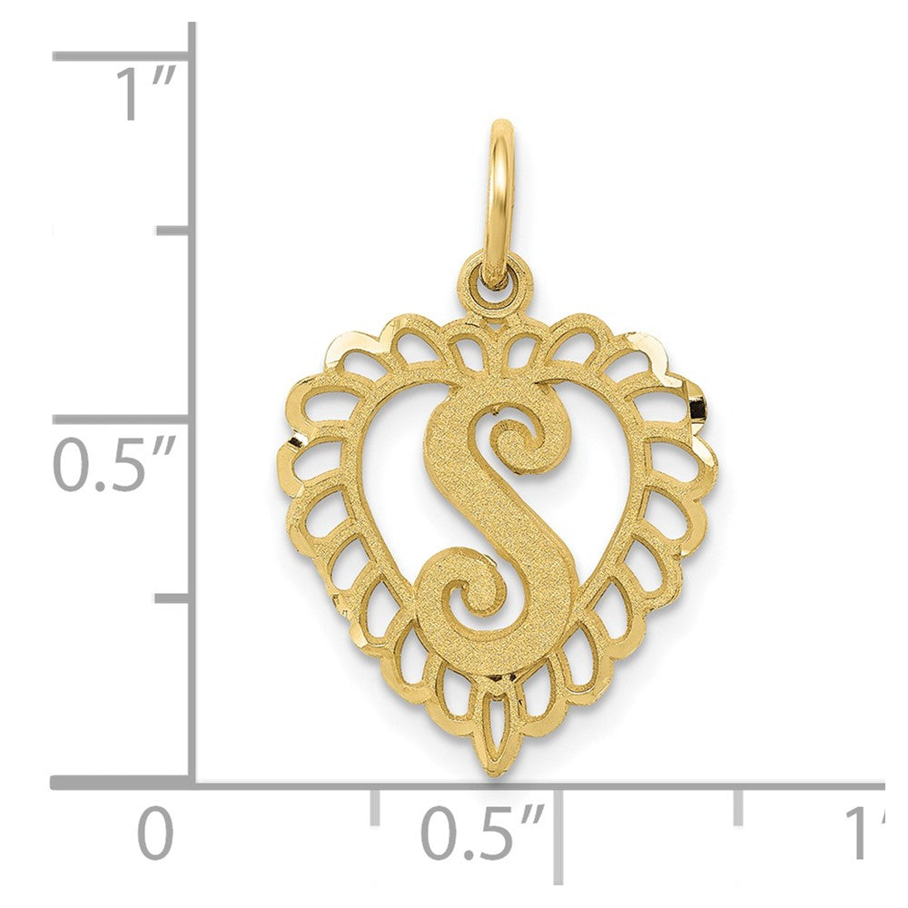10K Yellow Gold Initial S Charm