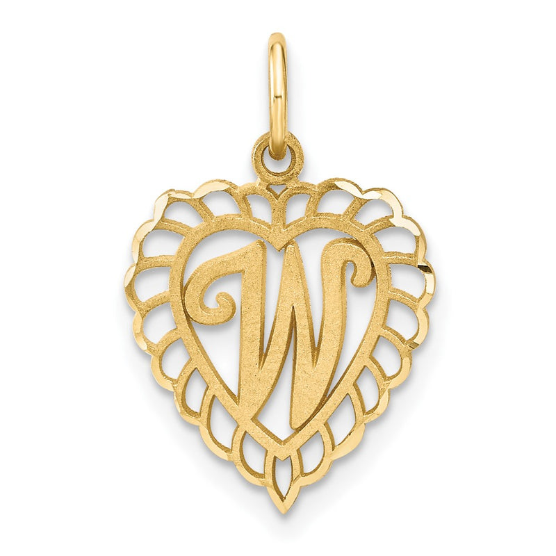10K Yellow Gold Initial W Charm