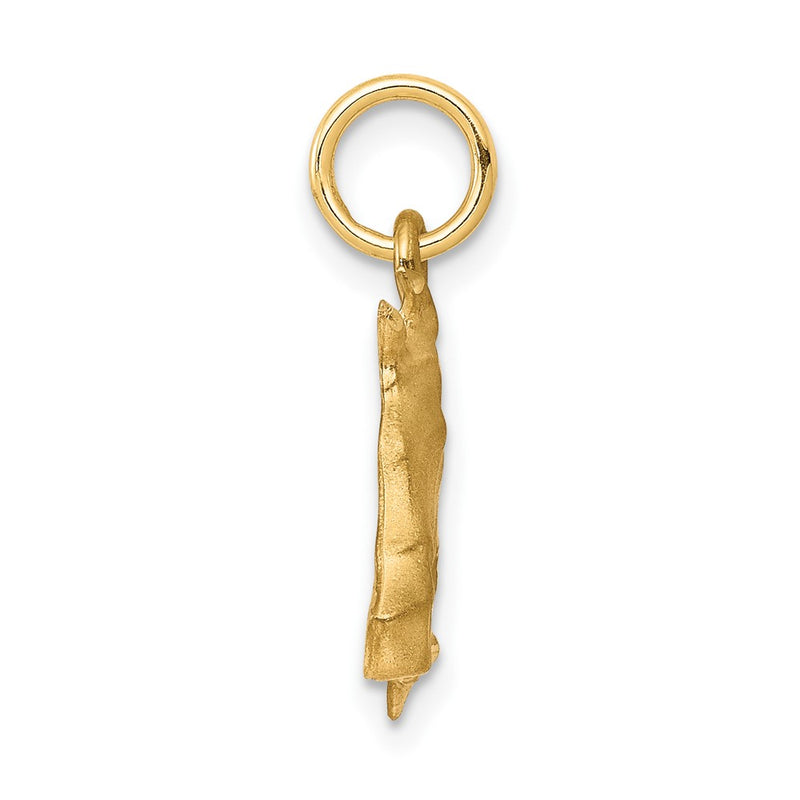 10k Yellow Gold Solid Satin Horsehead with Reins Charm