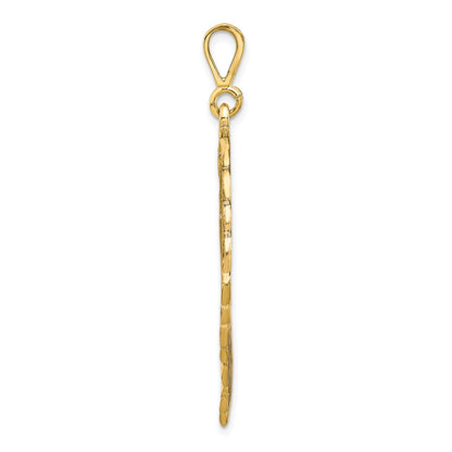10K Yellow Gold Solid Diamond-Cut Lions Head Charm