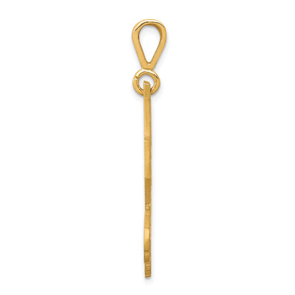 10K Yellow Gold Solid Diamond-Cut Eagle Charm