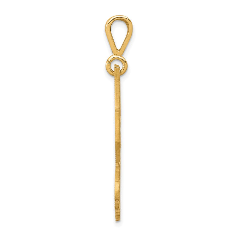 10K Yellow Gold Solid Diamond-Cut Eagle Charm