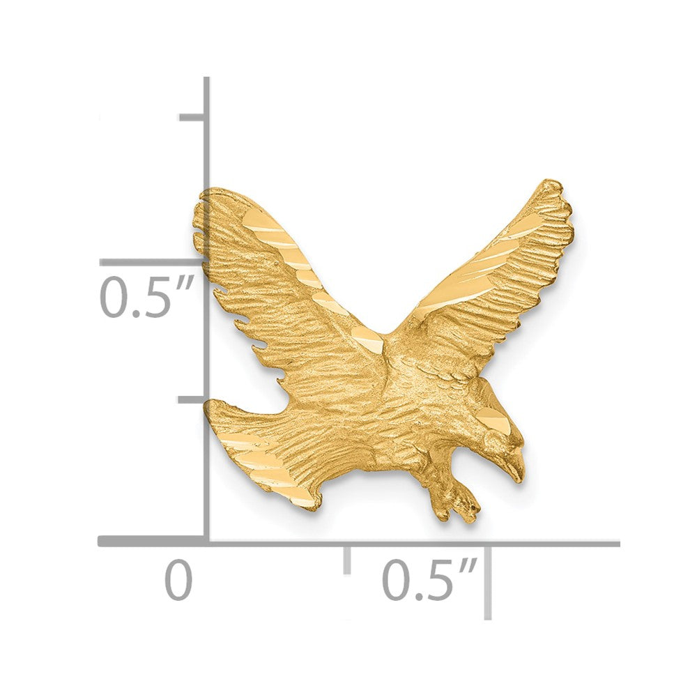 10k Yellow Gold Solid Diamond-cut Eagle Charm