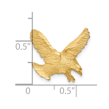 10k Yellow Gold Solid Diamond-cut Eagle Charm