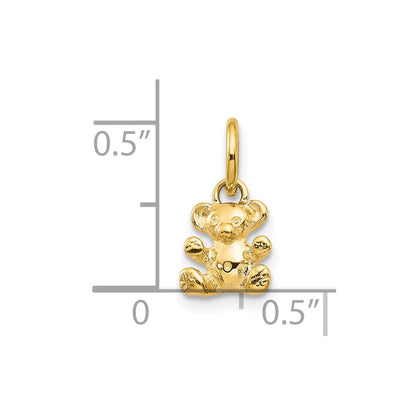 10k Yellow Gold 3D Teddy Bear Charm