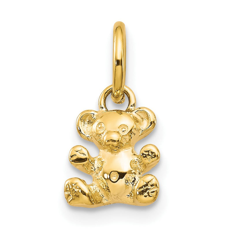 10k Yellow Gold 3D Teddy Bear Charm
