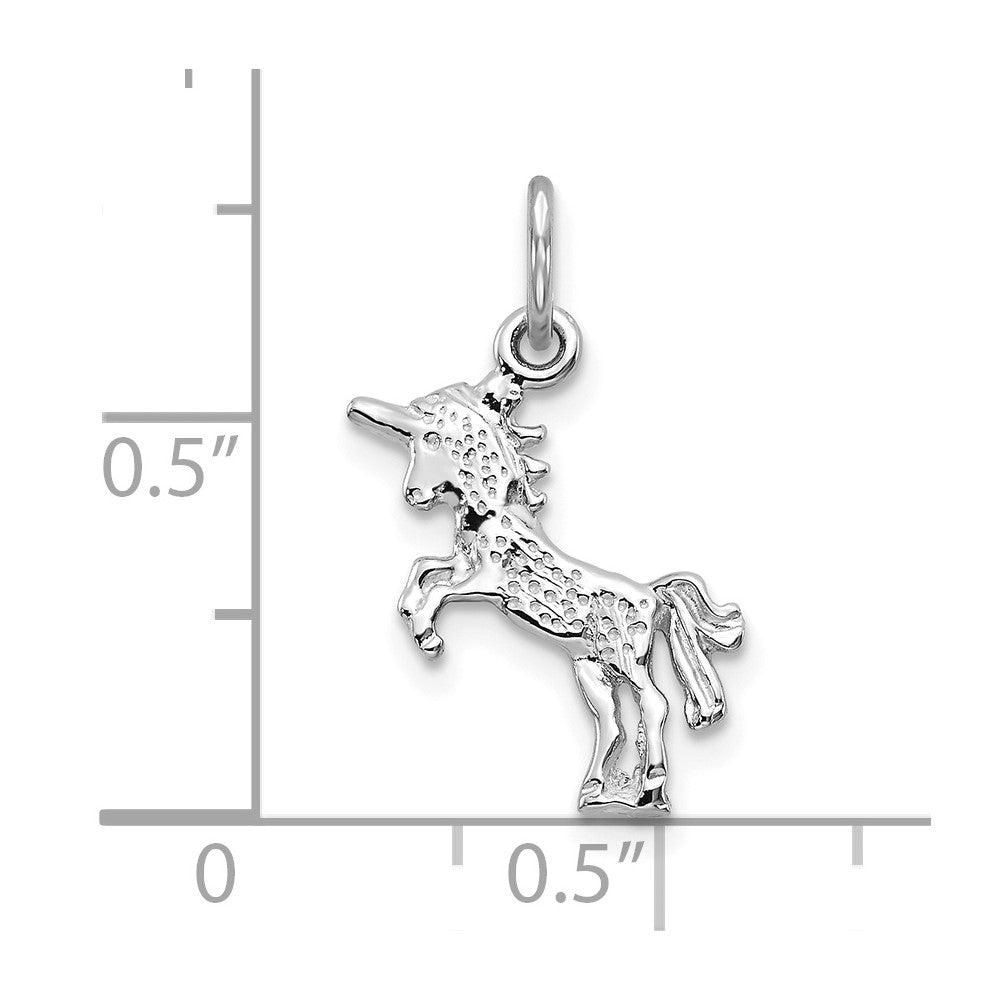 10K White Gold Unicorn Charm