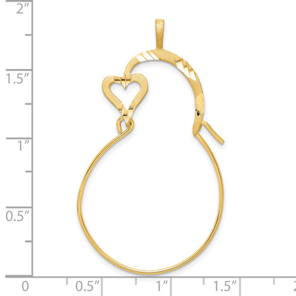 10k yellow gold small heart charm holder