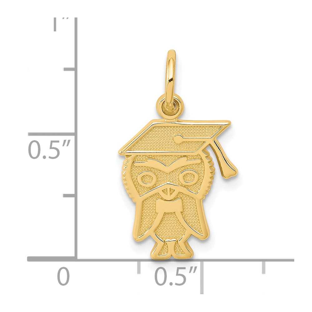 10k yellow gold graduation owl charm