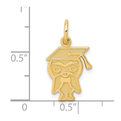 10k yellow gold graduation owl charm