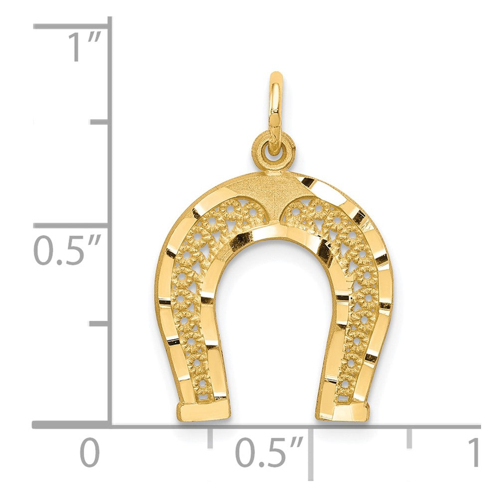 10k yellow gold horseshoe charm