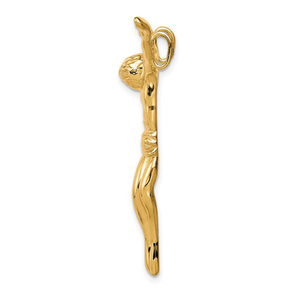 10k yellow gold solid polished corpus pendant