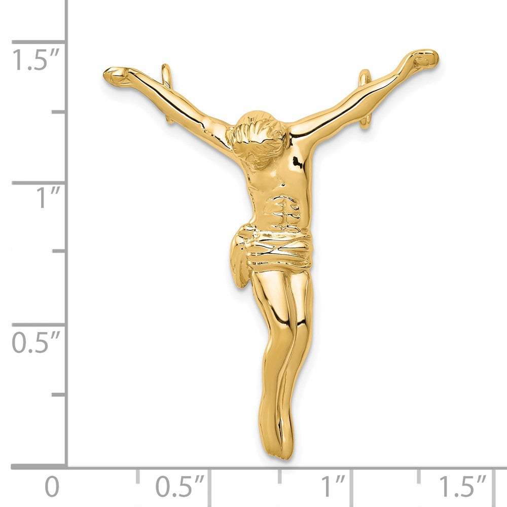 10k yellow gold solid polished corpus pendant