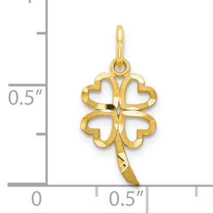 10k yellow gold four leaf clover pendant