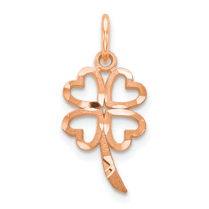 10K Rose Gold Four Leaf Clover Pendant