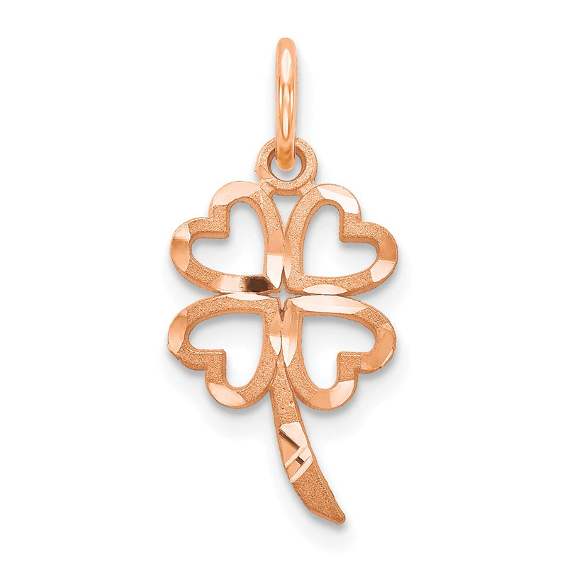 10K Rose Gold Four Leaf Clover Pendant
