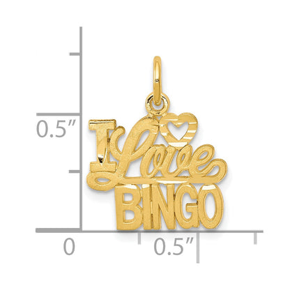 10k yellow gold i love bingo charm