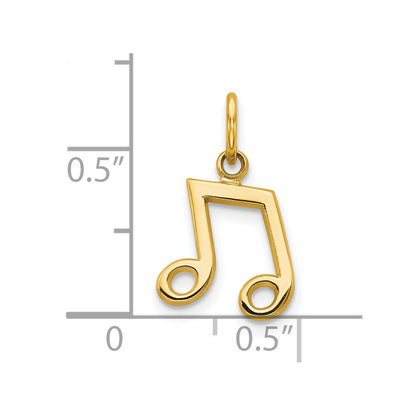 10k yellow gold musical note charm