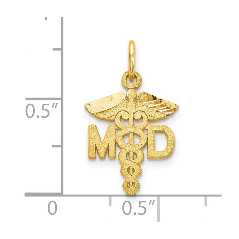 10k yellow gold solid doctor of medicine md charm