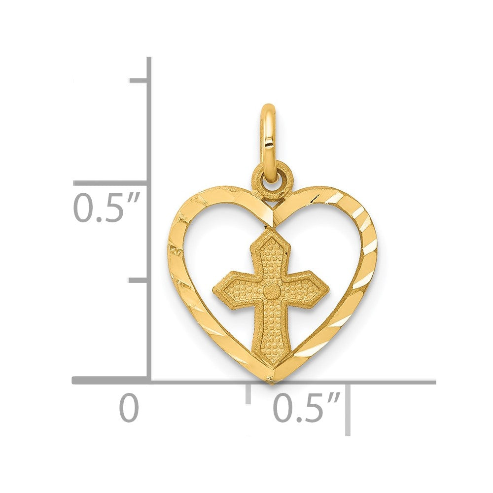 10k yellow gold cross charm