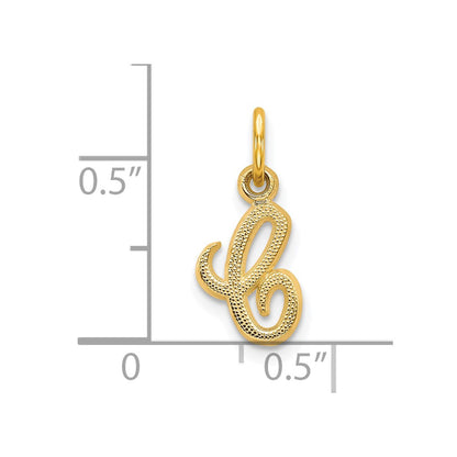 10K Yellow Gold Initial C Charm