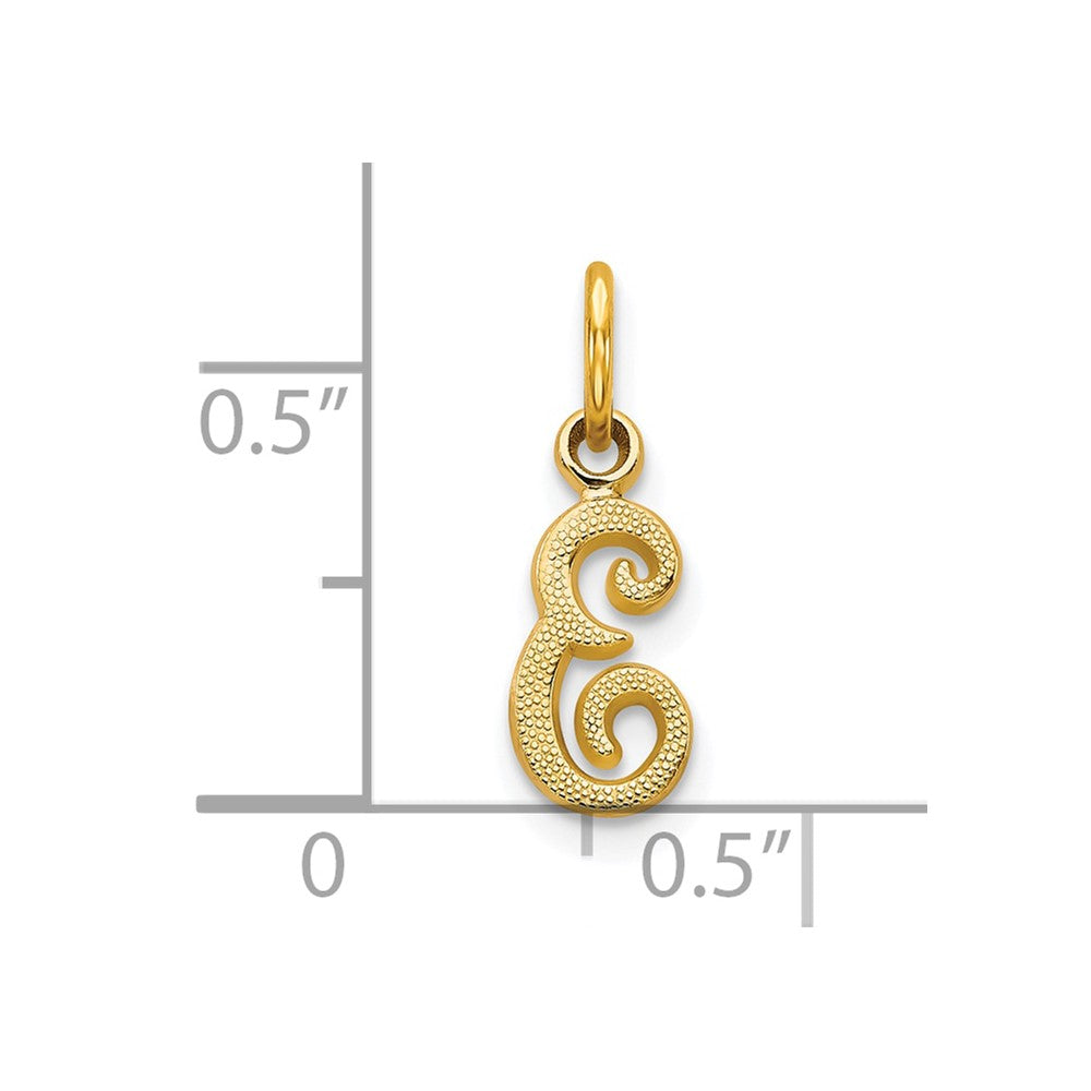 10K Yellow Gold Initial E Charm