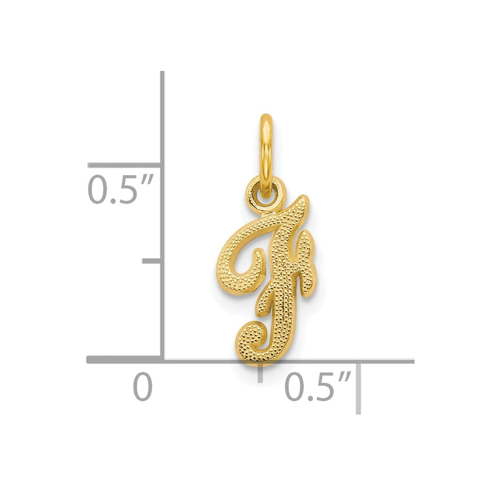 10K Yellow Gold Initial F Charm