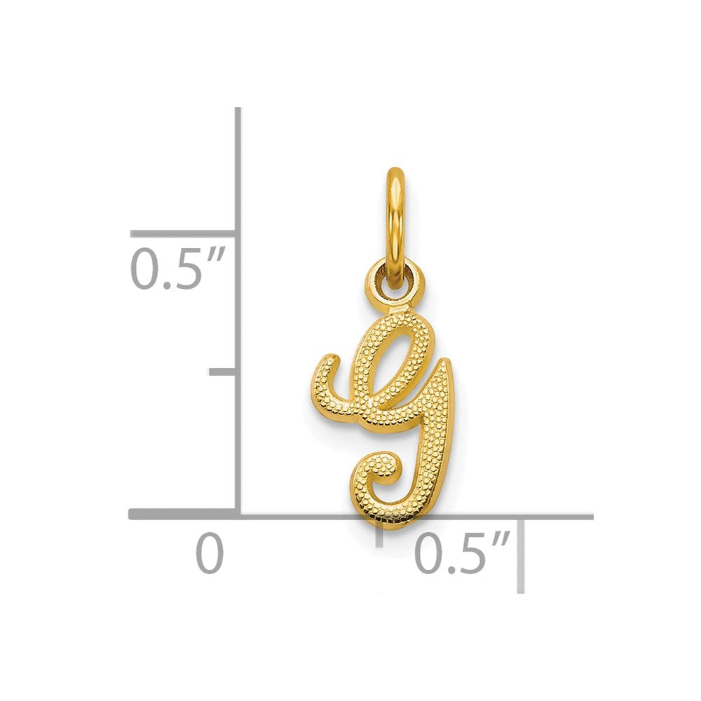 10K Yellow Gold Initial G Charm